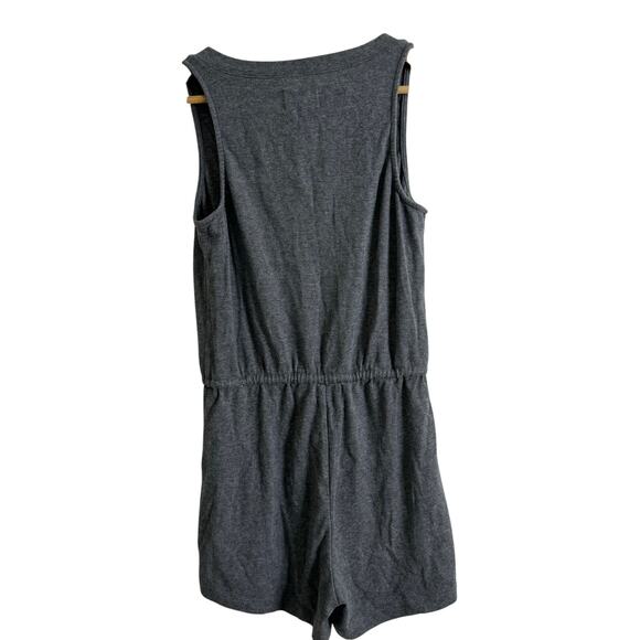 Madewell MWL Breeze Drawstring Romper Gray Small Lounge Comfort Heather Zinc XS - Picture 4 of 5